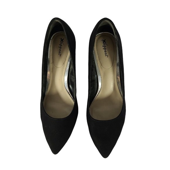 XAPPEAL Black Faux Suede Block Heels 9 - Picture 2 of 6